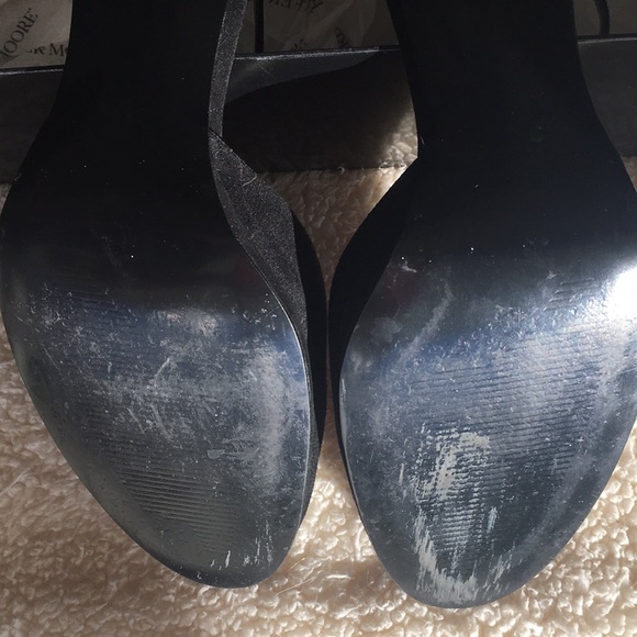 Jennifer Moore Black Suede 4" Heel with Ankle Strap - Picture 6 of 9